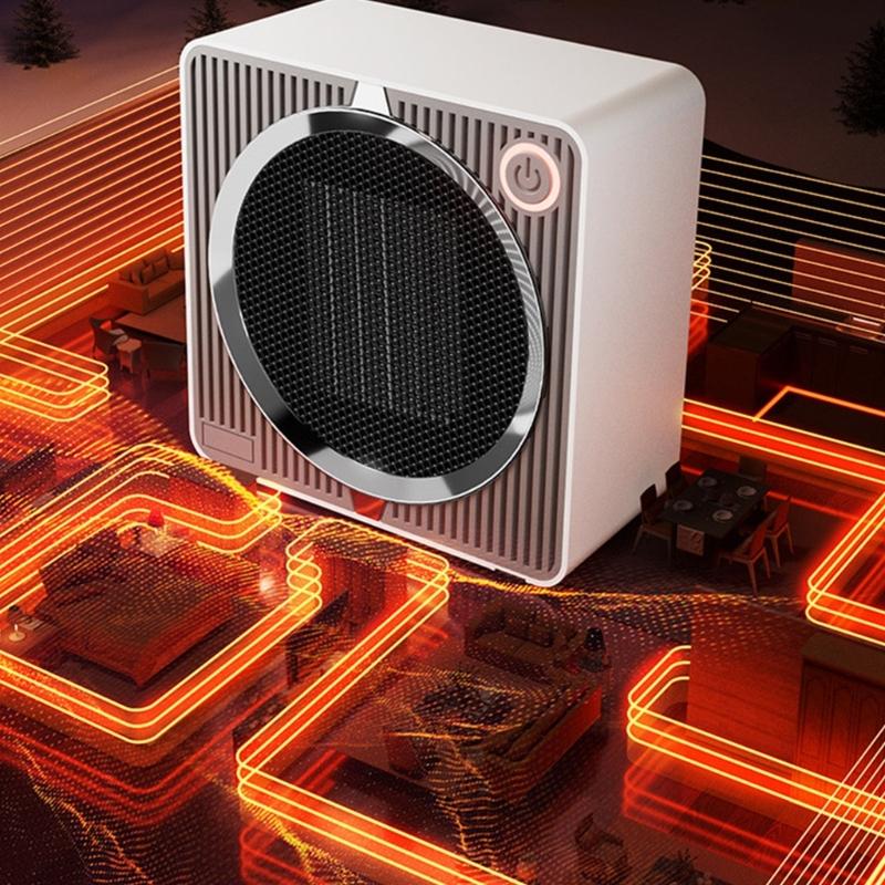 Portable 220V 500W PTC Electric Heater Automatic Temperature Control Desktop Mini Fan Bedroom Heating Fast Heater