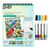 Spiral Bound Drawing Album Trace-By-Groove Guided Coloring Book, Clear Artistic Printing with 20 Decorative And Painting Set for Teens Scenes