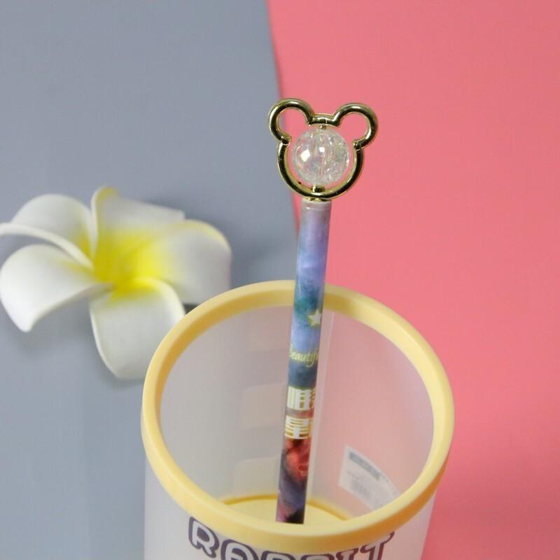 1 Piece Cute Cartoon Crystal Gel Ink Pens Kawaii Stationery Material Office School Supplies Gifts Gel Pen