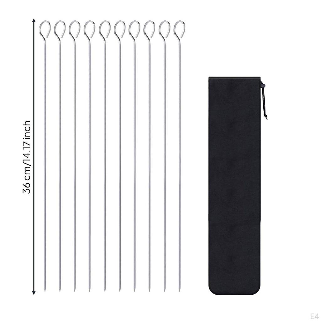 10 Pieces Spiral Grill Skewers Rust Resistant Stainless Steel Easy to Clean