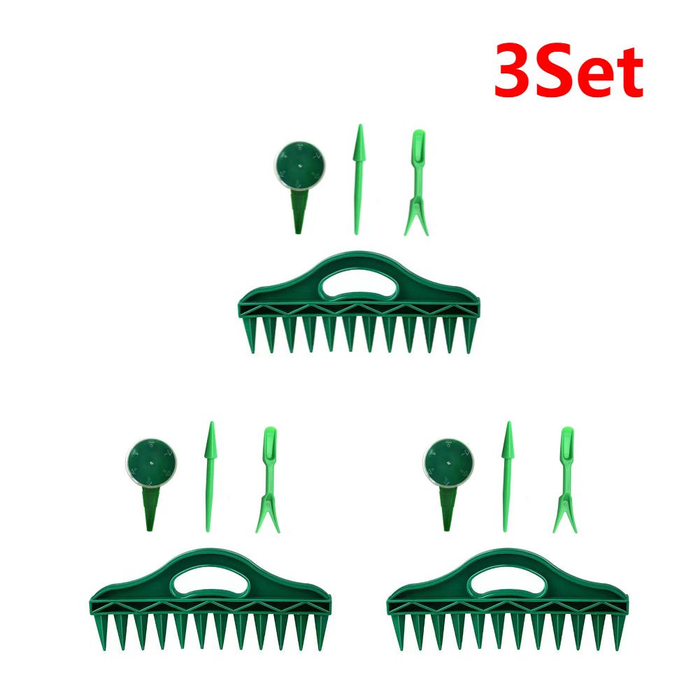 1-3Set 12 Holes Soil Digger Planter with Seedling Extractor Garden Seed Spacer Tool Garden Seeder Seeding Puncher for Garden