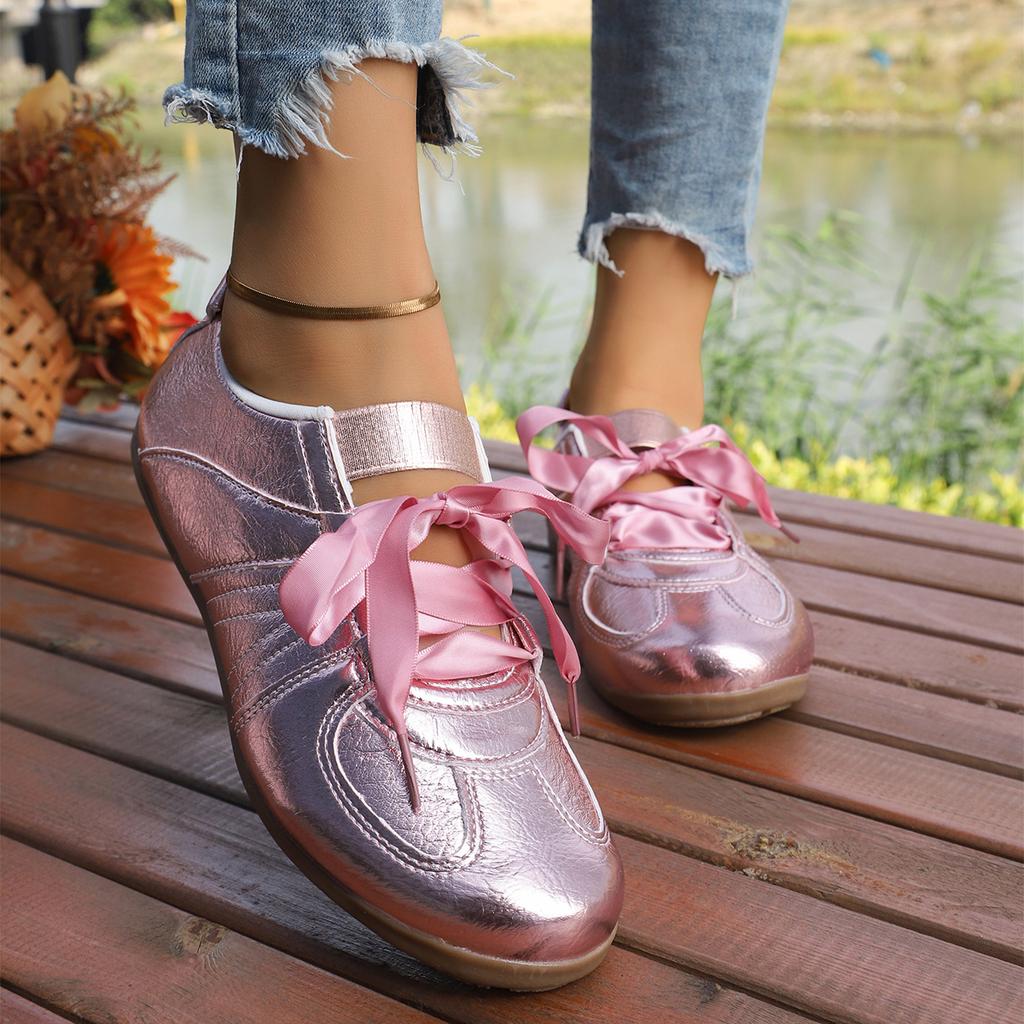 Fashion Women's Flat-bottomed Sneakers Spring and Summer Light Soft-soled Casual Shoes Women's Comfortable Non-slip Ballet Low-top Shoes