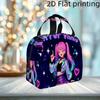 1pc, K-pop Girl with Pink Hair and Vibrant Outfit. Printed Insulated Cooler Bag - Reusable Portable Hot Cold Bag for Home Office