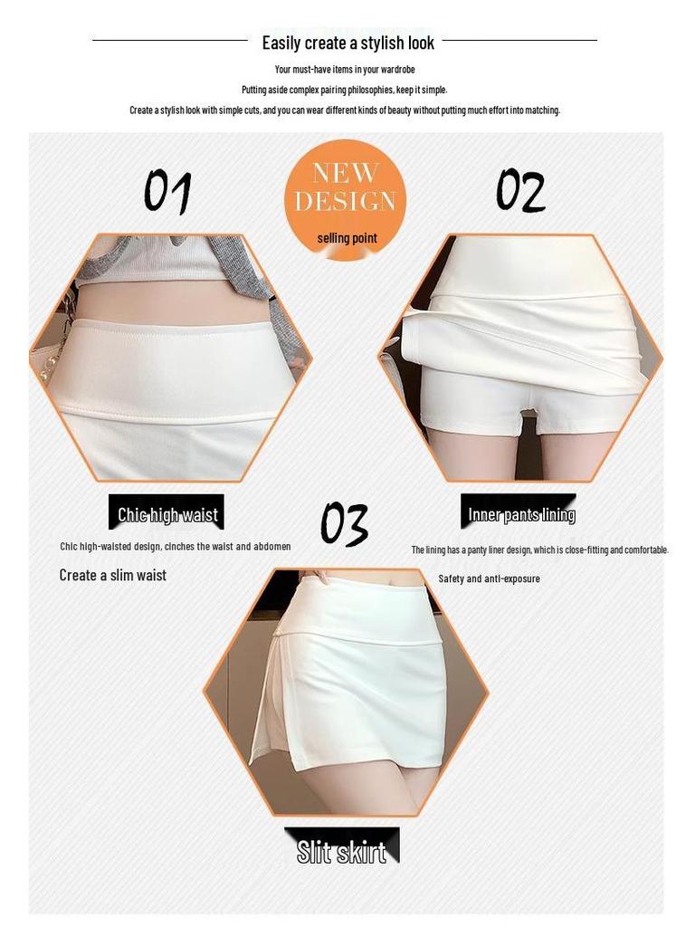 Spicy Girl High Waist Grey Irregular A-line Mini Skirt - Summer Versatile Slimming Bodycon