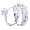 1Pair Classic Couple Resizeable Engagement Ring Men Women  Adjustable