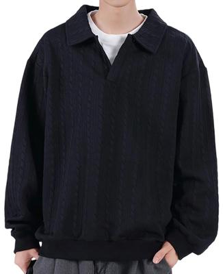 Bligo Herbst Einfarbig Lang Mehrlagig Drop Große Größen Locker 3D Lang Alltags Herren Sweatshirt, Farbe, Mit Kragen, Ärmel, Stilvoll, Look, Beliebt, Schulter,