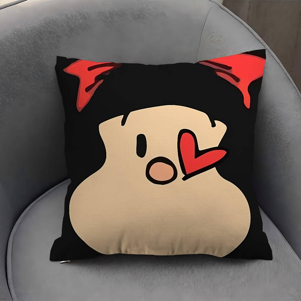 Cartoon M-Mafalda Pillow Gift Home Office Decoration Bedroom Sofa Car Cushion Cover Case 45x45