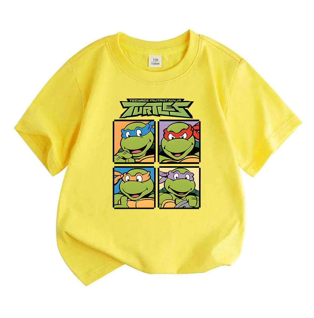 Kids Boys Girls 100% Cotton Crew Neck Short Sleeve T-Shirt, Classic Four Cool Comic Character Print Casual Summer Soft Breathable Tops for Daily Wear