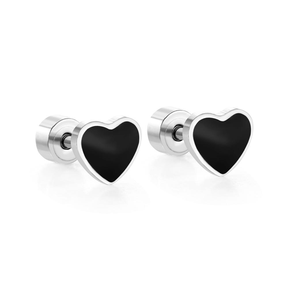 Drip Oil Heart Love Ear Cartilage Studs Fashionable Personality Fresh Earrings