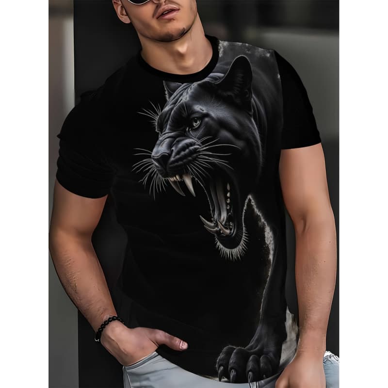 Men's Fashion 3D Printed Men's T-Shirt Round Neck Short Sleeve Trendy Street Wear