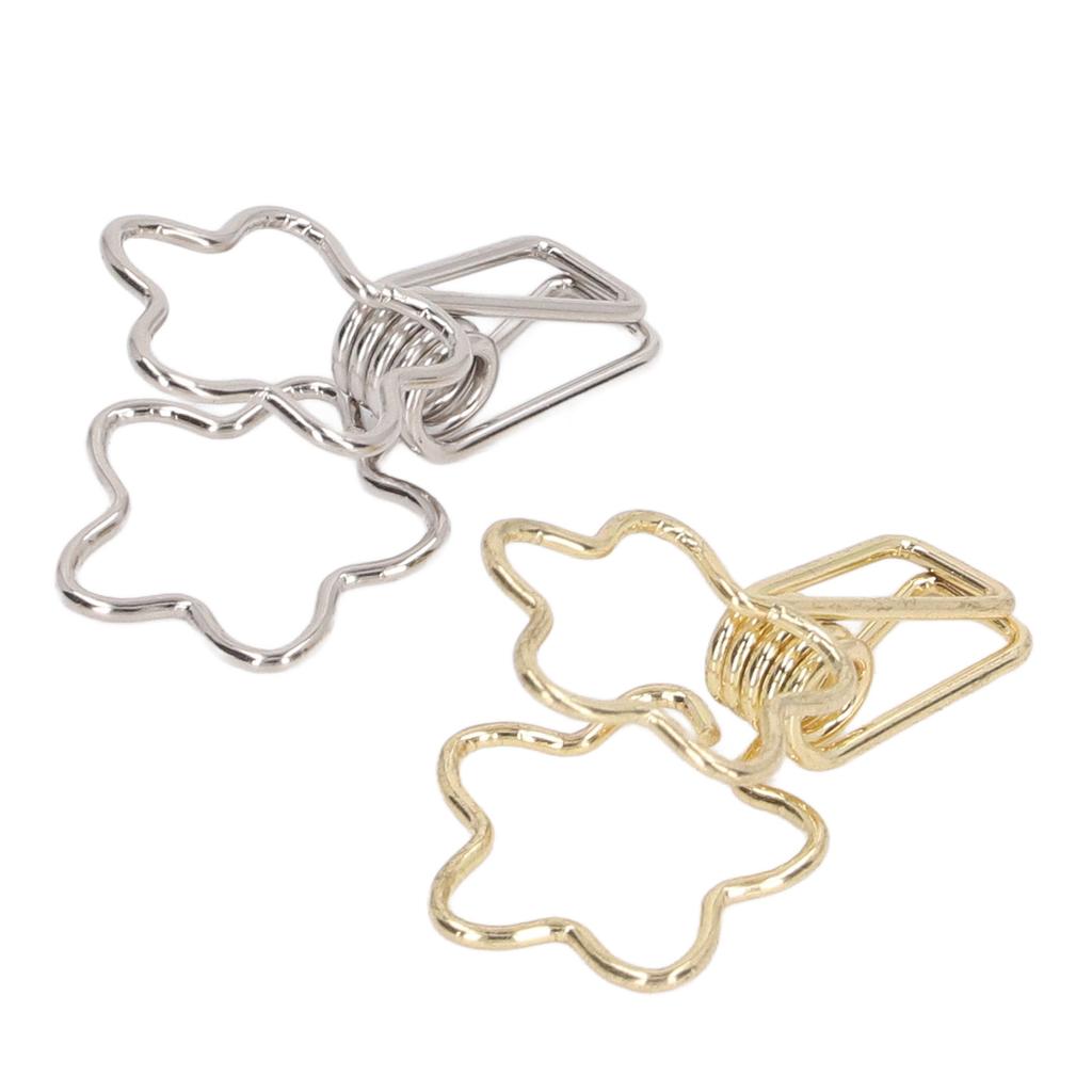 100pcs Binder Clips Gold Silver Flower Shape Metal Hollowed Long Tail Clips Paper Clamps for Office Document