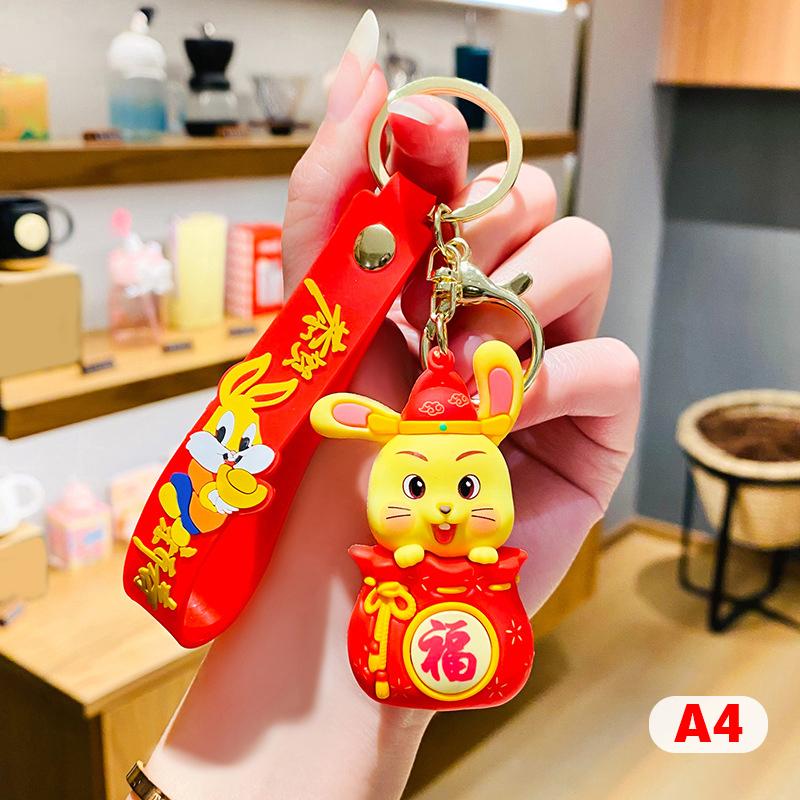 Buy Year Keychain 2023 Cute Rabbit Keychains Bunny Hanging Accessories
