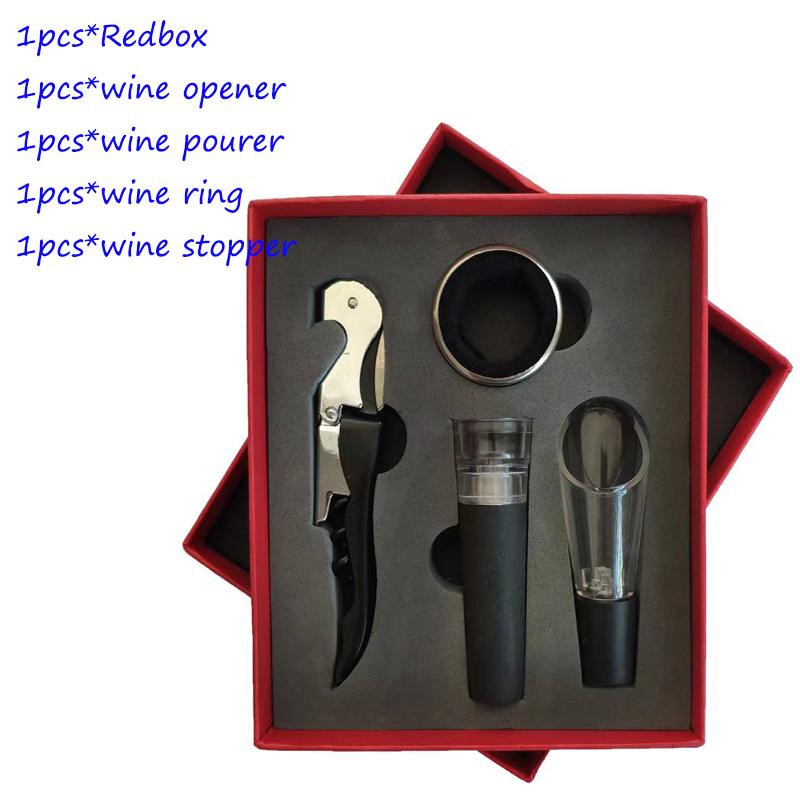 Wine Aerator Pourer Set, Pressure Bottle Opener, Pour Spout,Stoppers, Ring, Wine Foil Cutter