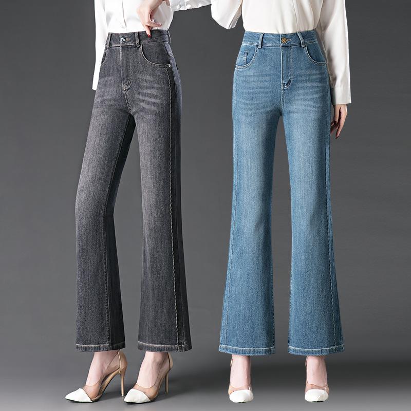 

Women s High-Waisted Washed Micro-Flare Jeans - Early Spring 2025 29/XL синій