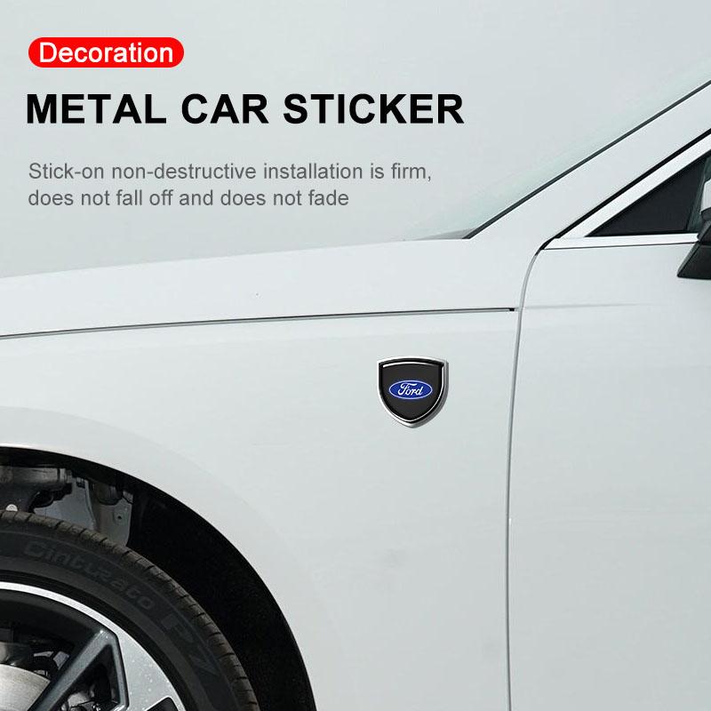 1Pcs 3D Metal Auto Door Shield Emblem Car Body Badge Sticker Styling For Ford Focus 2 3 Mondeo Mk3 F150 Fusion Mustang Mk7