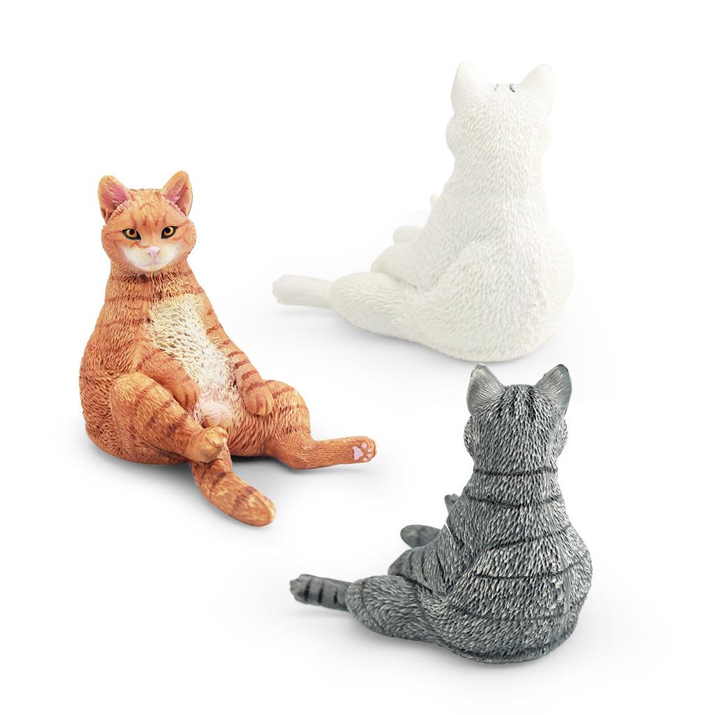 Realistic Cat Model Pvc Figurine Lazy Orange Black White Cat Decor Collectible Toy For Animal Enthusiasts