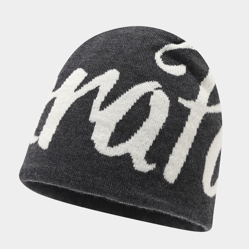 European and American Street Alphabet Jacquard Double-sided Knitted Hat Men and Women Hip-hop Skateboard Hip-hop Pullover Hat Autumn and Winter Cold