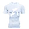 Black and White Wolf Head Men Sports T-shirt Gym Jogging Running Workout T-Shirt Compression Tee Quick Dry Short T-Shirt for Men
