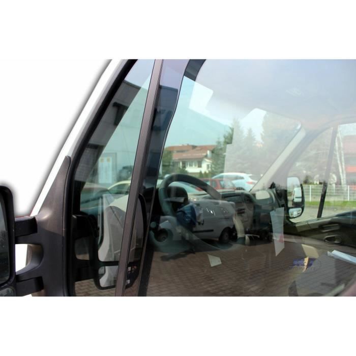 Déflecteurs d'air - J&amp;J AUTOMOTIVE - Opel Movano 2010-2022 - Fumé - Acrylique renforcé - Installation facile