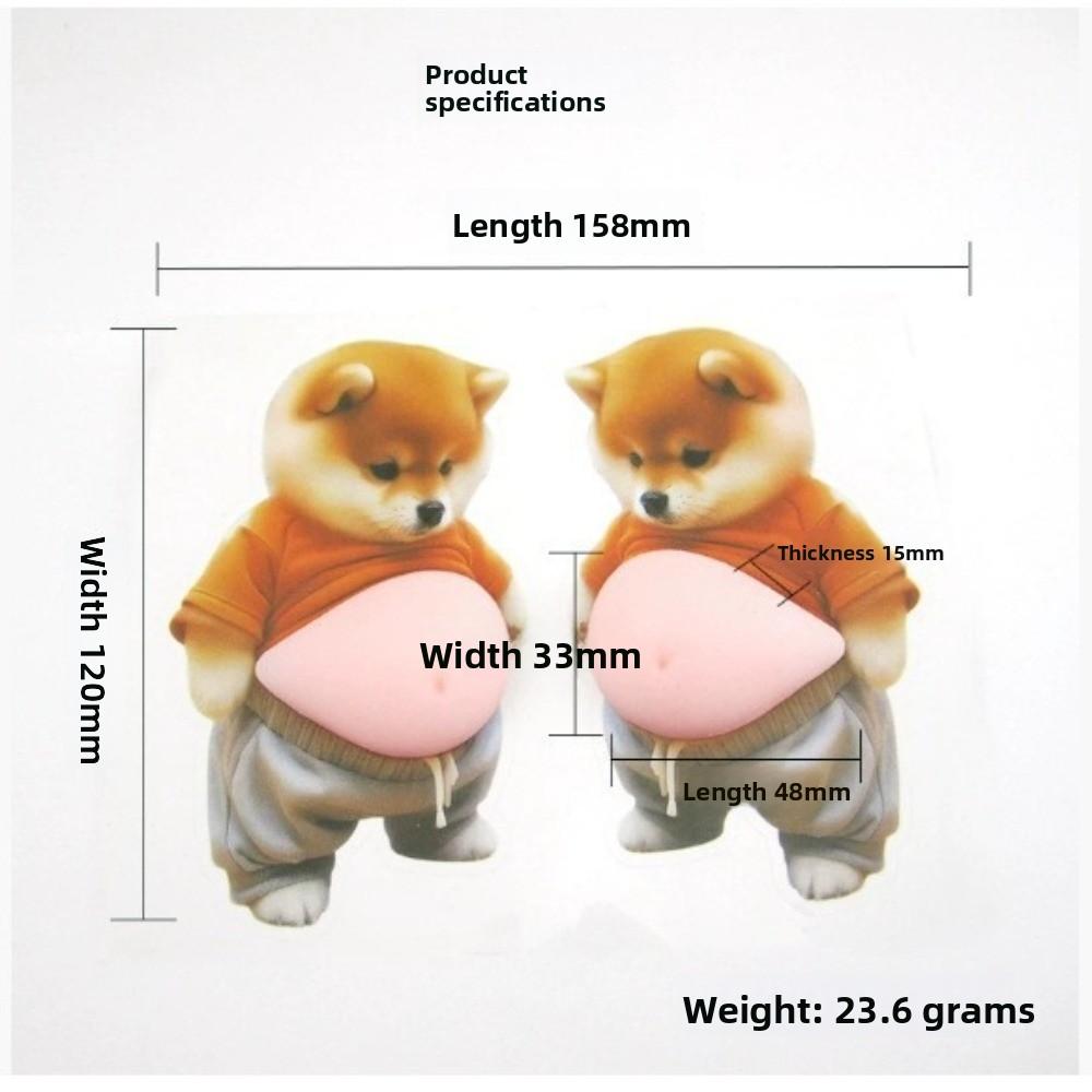 Chubby Shiba Inu 3D Shiba Inu Stickers Dog Belly Sticker Adhesive 3D Stickers Squeezable 3D Cute Puppy Sticker 3D Stickers