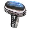 Labradorite Natural Gemstone Antique Silver Plated Ring US Size-8.75 R614