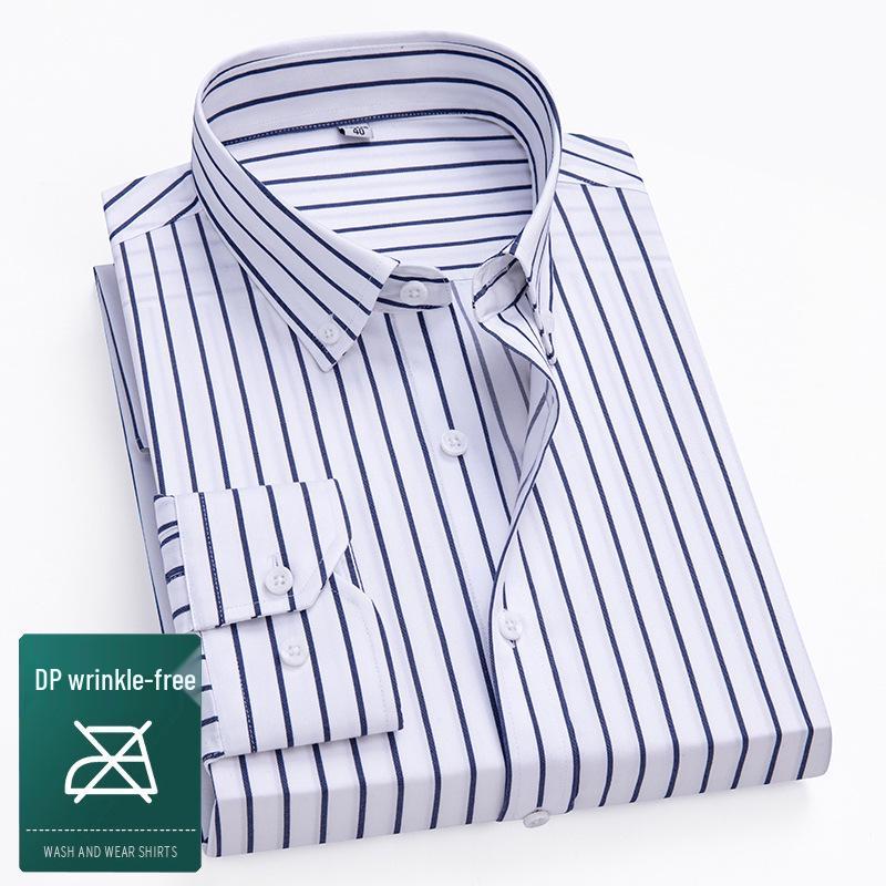 

2026 Spring Men s Non-Iron Double-Ply Pure Cotton Long-Sleeve Business Shirt 41