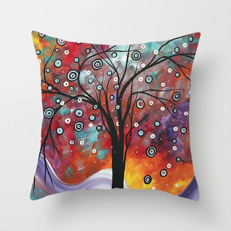 Creative Tree Pattern Pillowcase Interior Decoration Office Living Room Home Pillowcase