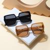 New Large Square Frame Sunglasses Simple Retro Sunglasses Big Face Without Makeup Summer Sun Protection 7728