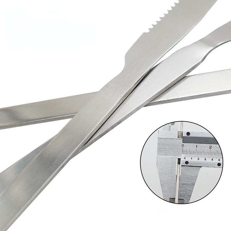 Coltelli da Cena in Acciaio Inossidabile Coltello e Forchetta da Barbecue Posate da Esterno Coltello con Manico Lungo Set Coltello e Forchetta Coltello da Bistecca Strumento per Arrosto di Coscia d'Agnello