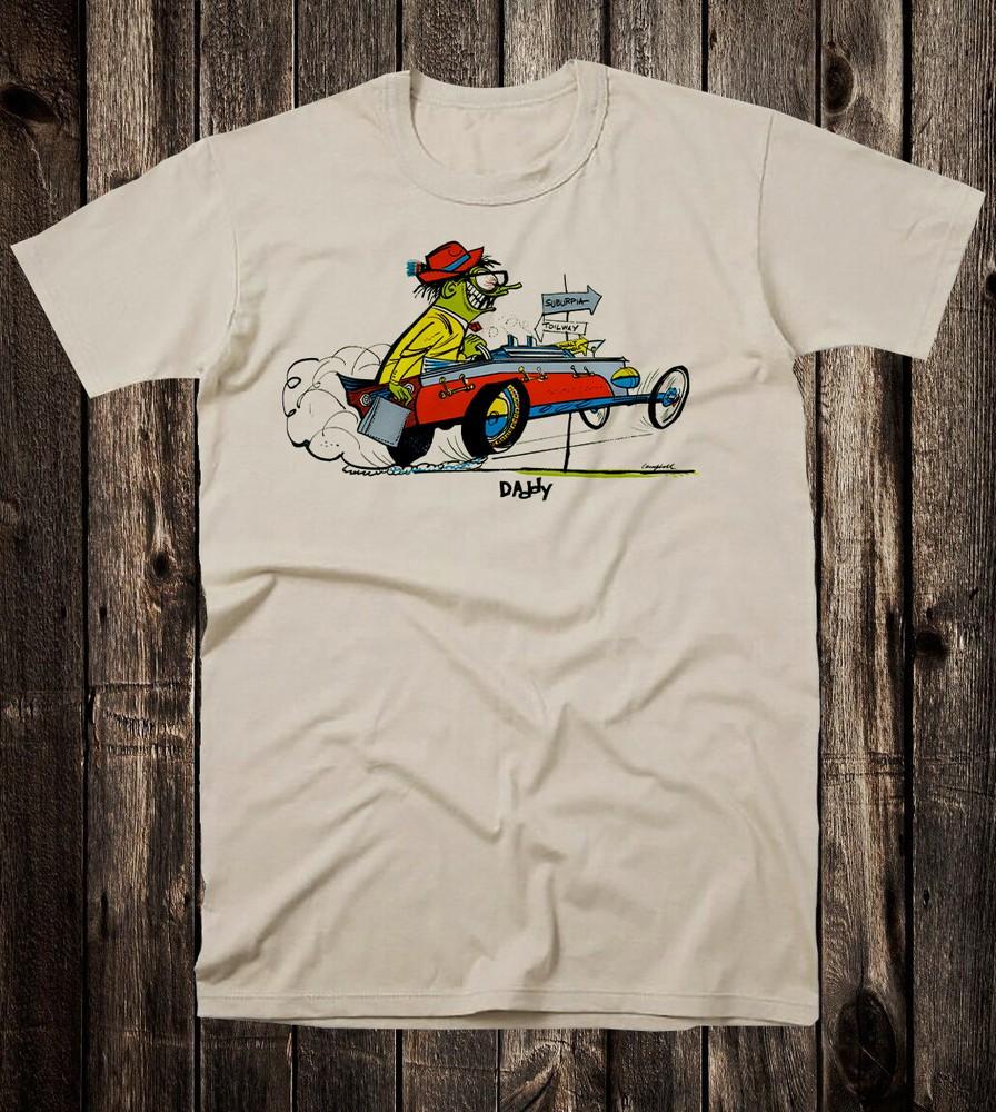 

Ретро Футболка Хот Род Дрэг-рейсинг Гонки Странный О Странный Папа 4XL