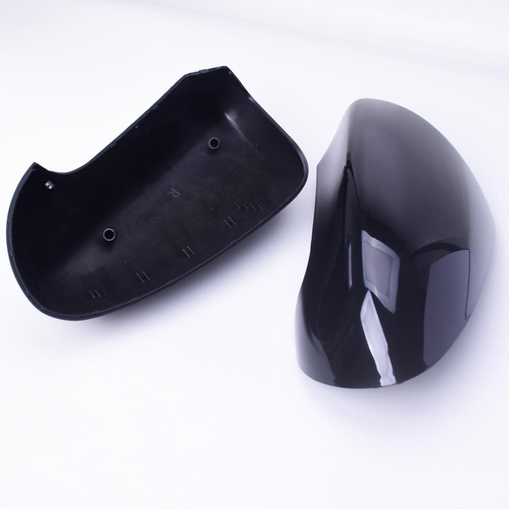 Osłony lusterek wstecznych do Nissan Qashqai J10 2007-2014 ABS błyszczący czarny widok z tyłu/matowy