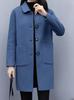 Plus Size Women's Mid-Length Woolen Coat - Loose, Slimming, Age-Reducing for Autumn/Winter 2025