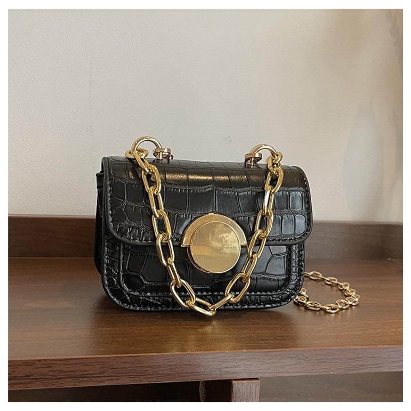 New crocodile pattern texture girls shoulder bag bag love lock accessories small bag girls go out small bag