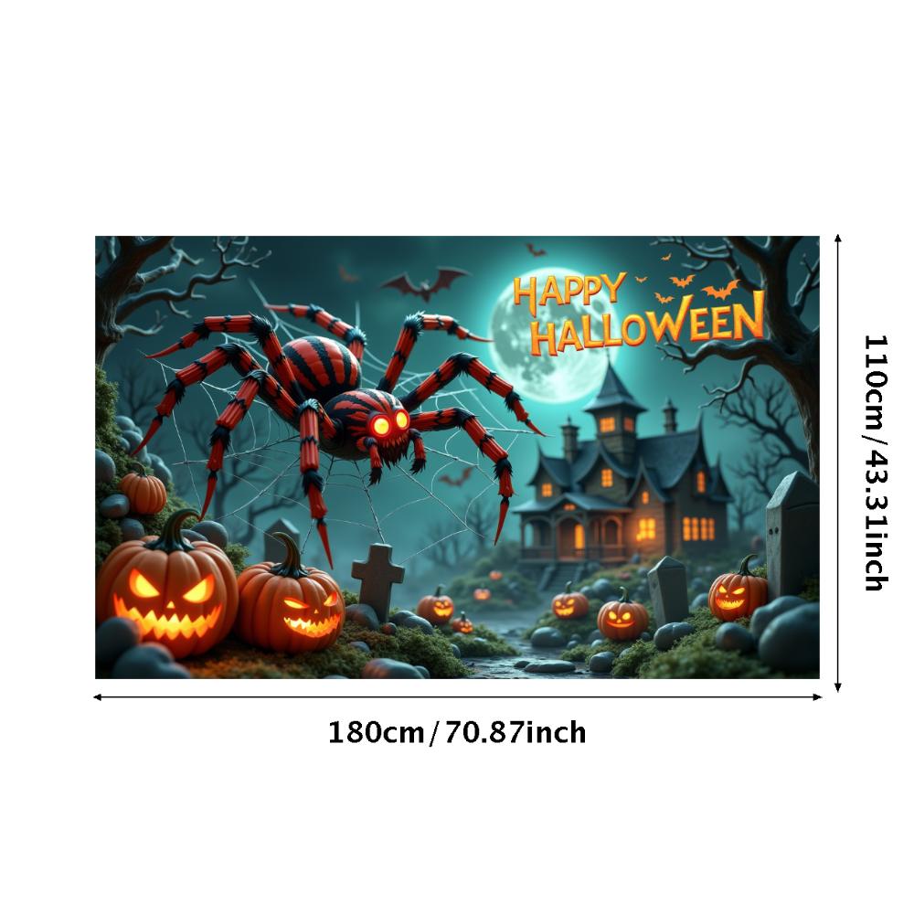 Halloween Banner Haunted Effect Halloween Party Banner Pumpkin Backdrop Pumpkin Illustration Night Theme Banner For Haunted