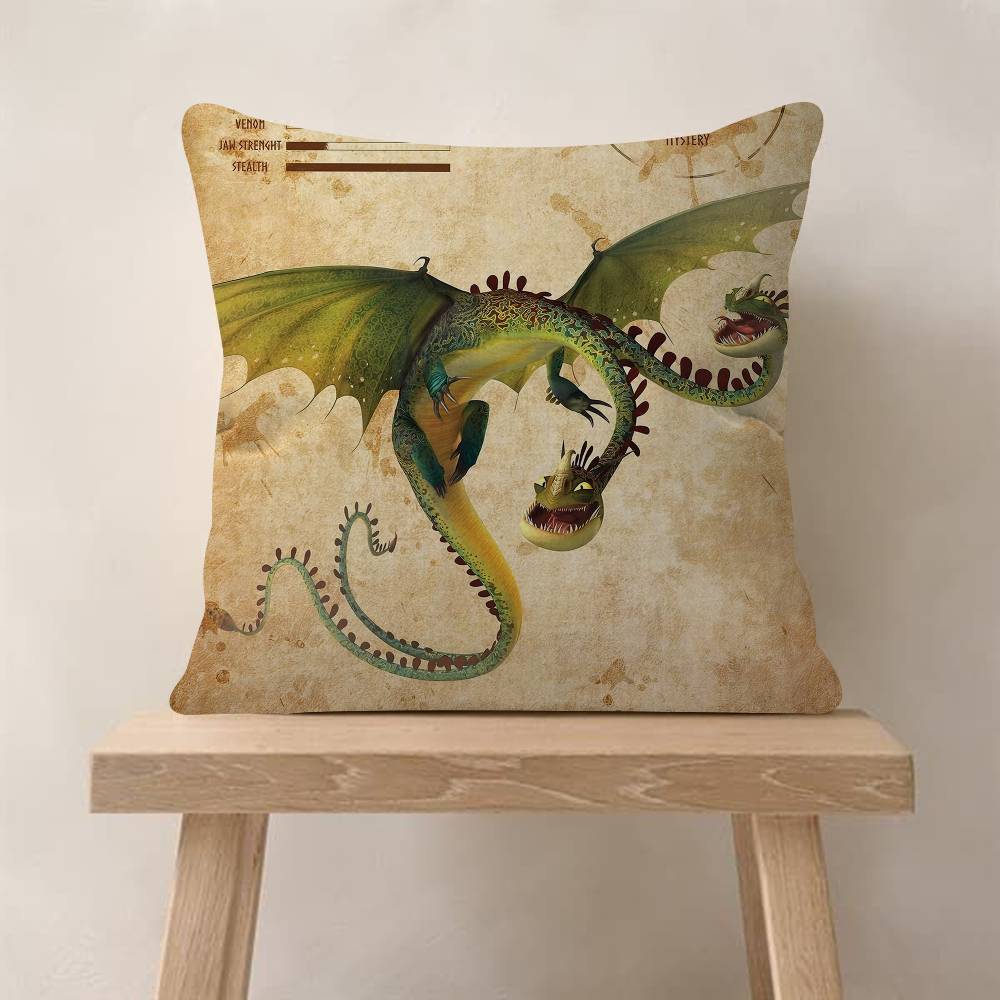 Anime HHow To TTrain Your DDragon Cushion Cover Car Throw Pillow Case For Sofa Car Christmas Gift