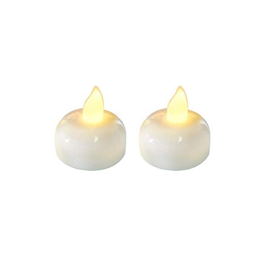 2Pcs Floating LED Lights Waterproof White for Home Wedding Party Decoration Electronic Tea Lights