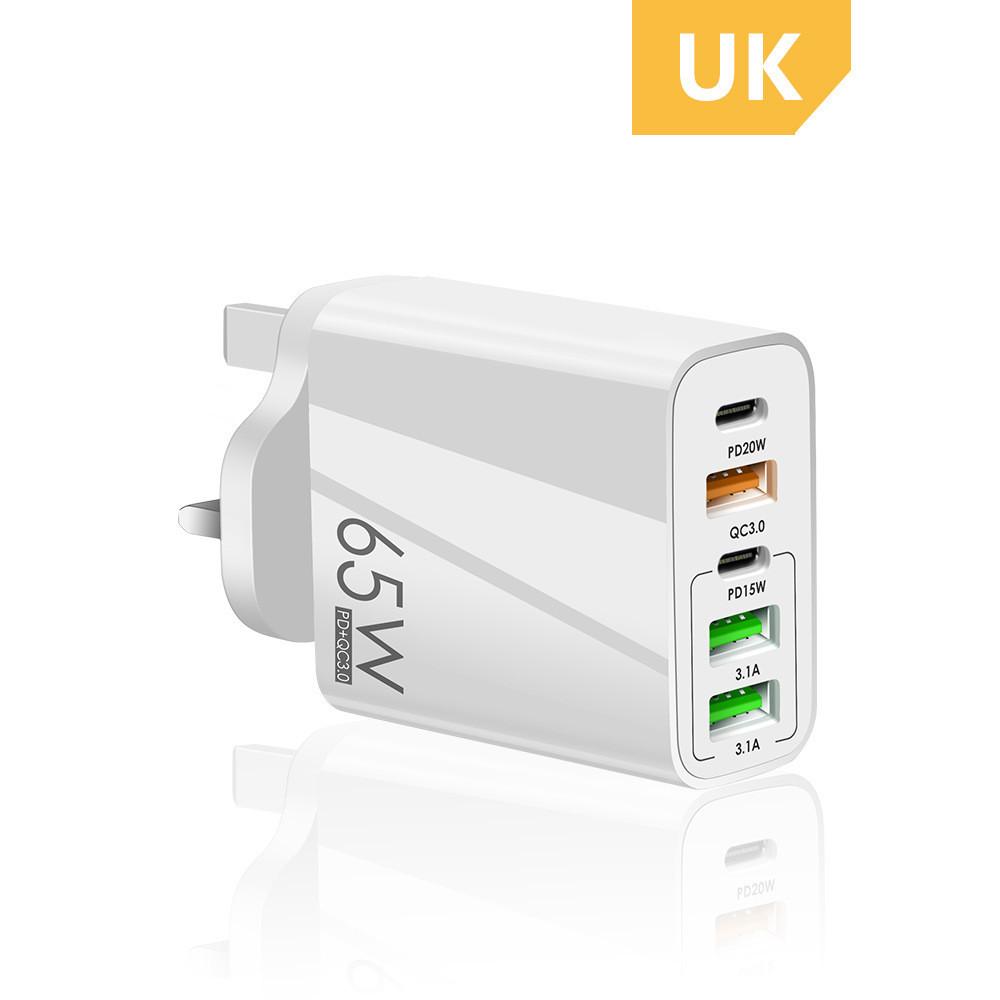 65w Fast Charging Phone Charger With Pd+3 Usb Ports European And American Standard Ce And Fcc Certified