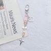 Beaded Wrist Strap Cross Pendant Keyring Hollow Heart Bead Wrist Strap Y2k