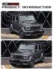 Carbon Fiber B-Style Front Wing Tail Spoiler with Lights for Mercedes-Benz G-Class W463/W464