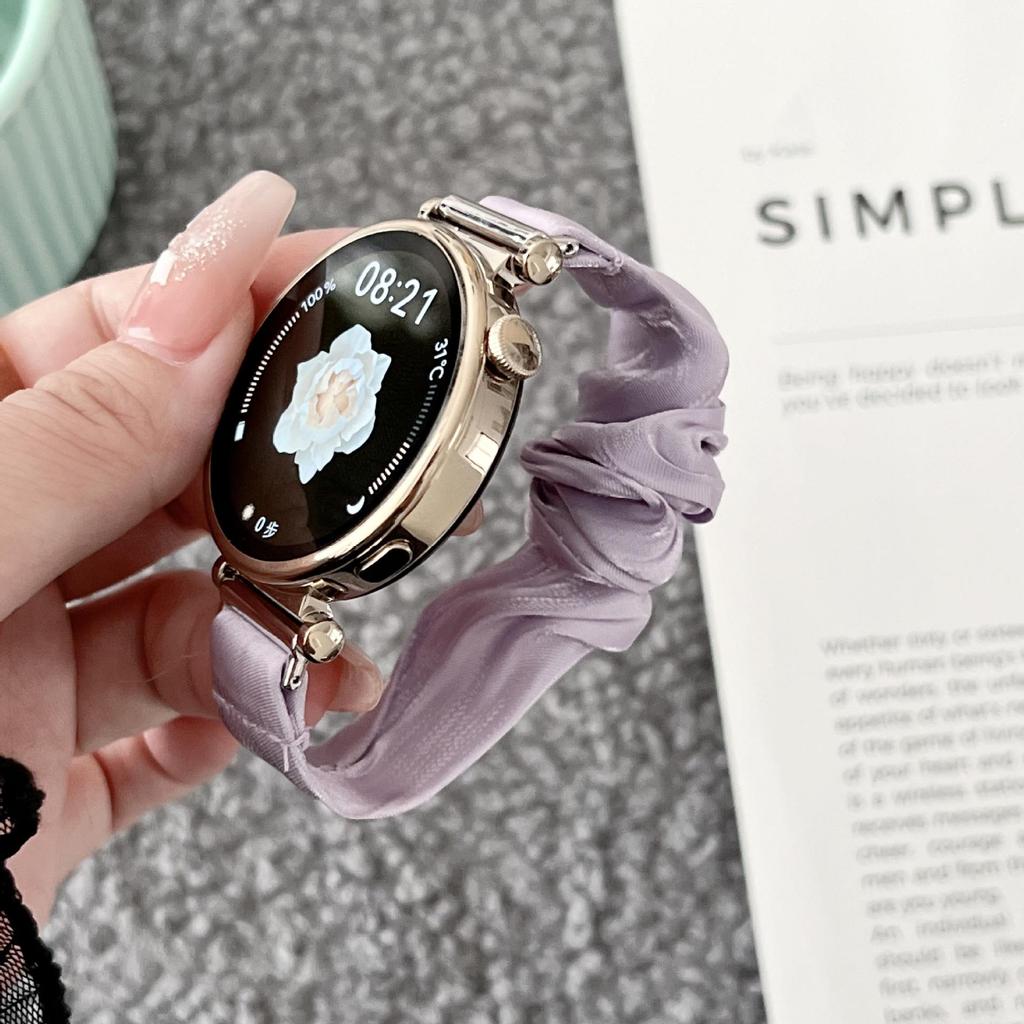 Chiffon Ice Silk Scrunchie Strap for Samsung/Moto/Apple/Huawei 18-22mm Watch