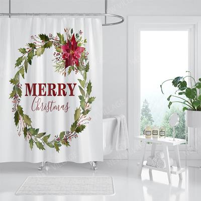 Household Waterproof Fabric Home Shower Curtain Accessories 90x180 Shower Curtain 240 *200 Christmas Peripheral Shower Curtain