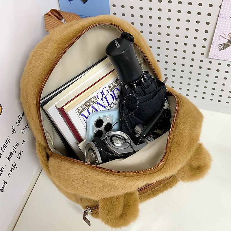 Capybara Jun cute Kapibara perspective fluffy shoulder bag cartoon versatile girl heart student small schoolbag