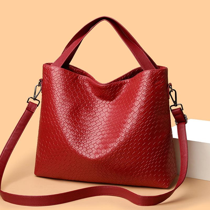 Borsa a spalla testurizzata resistente all'usura e durevole - Borsa a mano da donna spaziosa da portare sotto il braccio, borsa firmata alla moda casual per pendolari di grande capacità