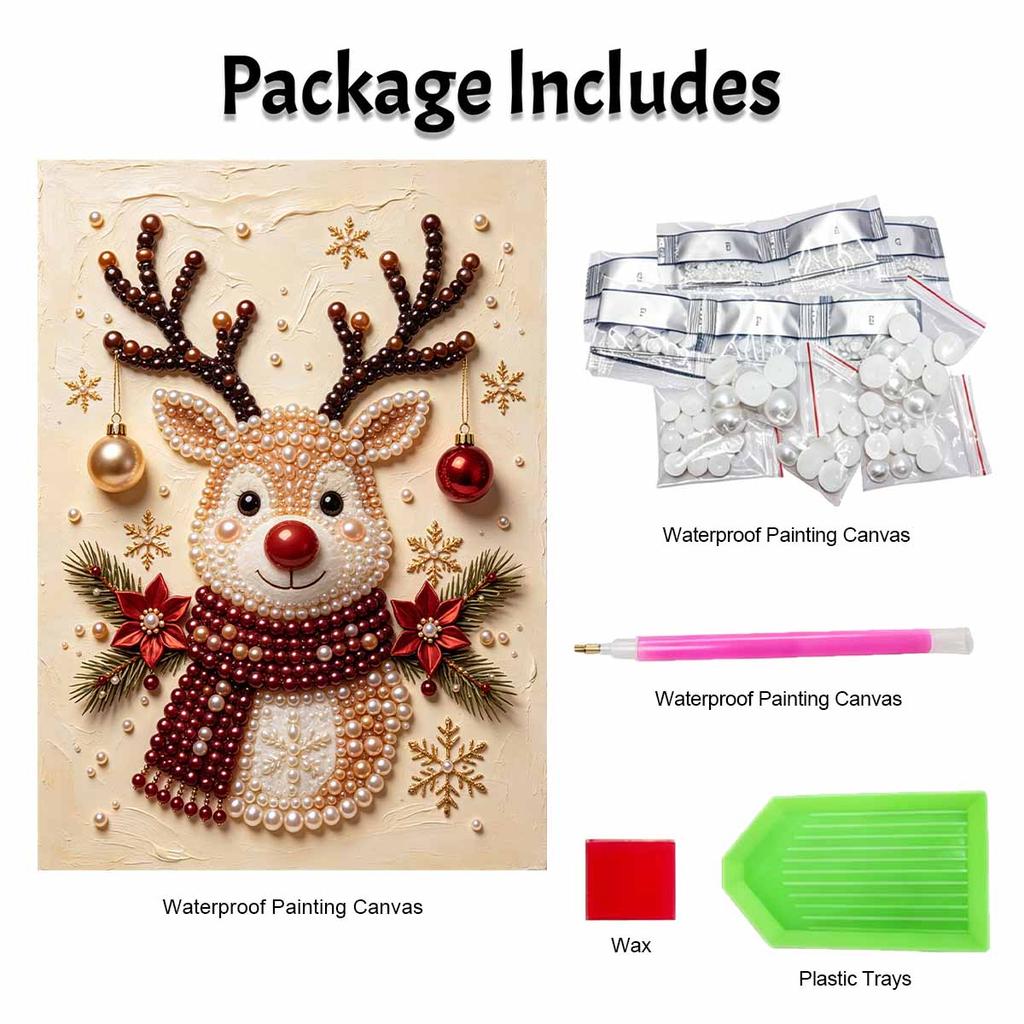 Christmas Pearl Painting Kit Handmade DIY Reindeer Snowflakes Home Decoration Painting