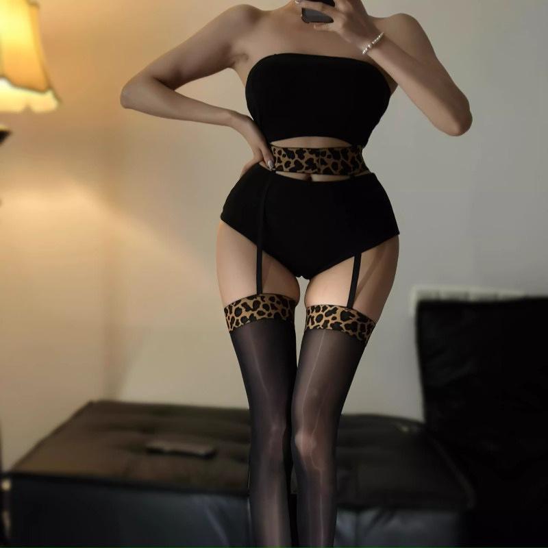 

Аврора Глянцевые Леопардовые Черные Чулки Выше Колена - Супер Тонкие и Сексуальные One Size, Discreet Shipping