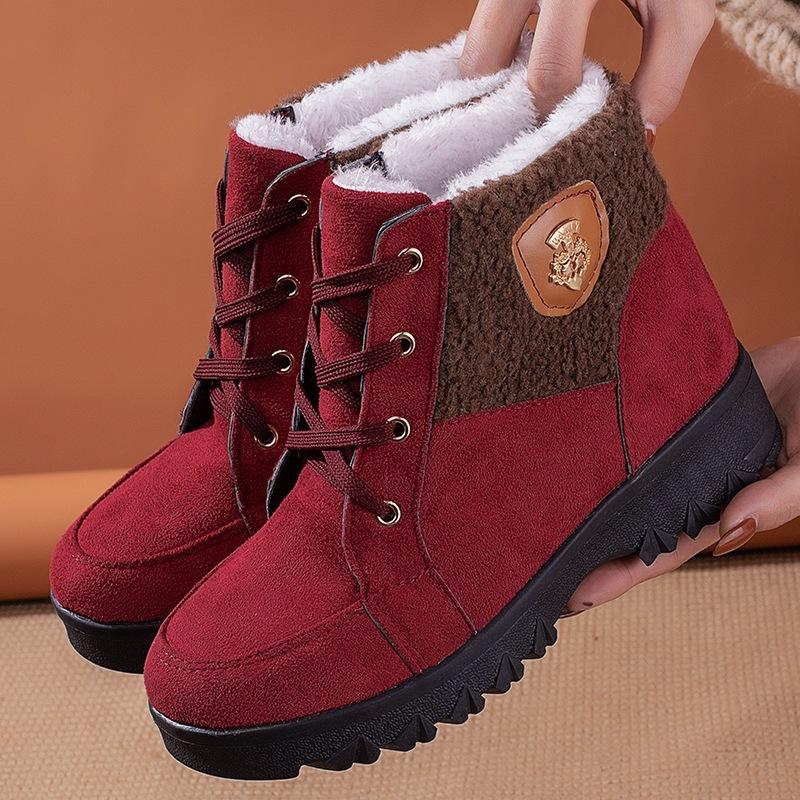 New Thickened Snow Boots Women's High-top Cotton Shoes 2025 Winter Warm Shoes Non-slip Middle-aged and Elderly Mother Cotton Shoes Women
