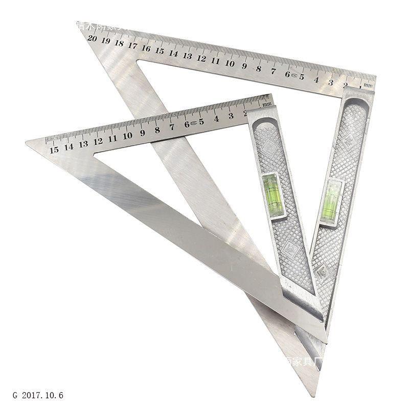 Multifunctional Stainless Steel Triangle Ruler: 90° & 45° Angles for Woodworking