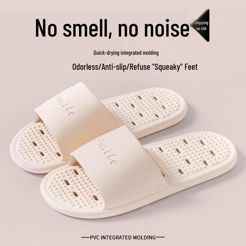 PVC Non-Slip Quick-Dry Leak-Proof Shower Slippers for Couples