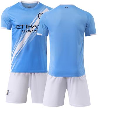 26 Manchester City Home Blue Haaland No. 9 Jersey 17 De Bruyne 47 Foden Football Jersey Sports Suit