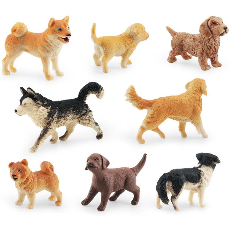 Entzückendes Miniatur-Hundemodell Realistisches PVC Husky Golden Retriever Shiba Inu Ausstellungsfigur